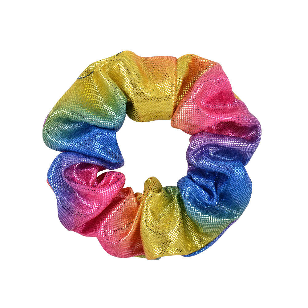 Wholesale 16-color Laser Gold-stamped Fabric Double-color Gradient Pig Intestine Hair Scrunchies